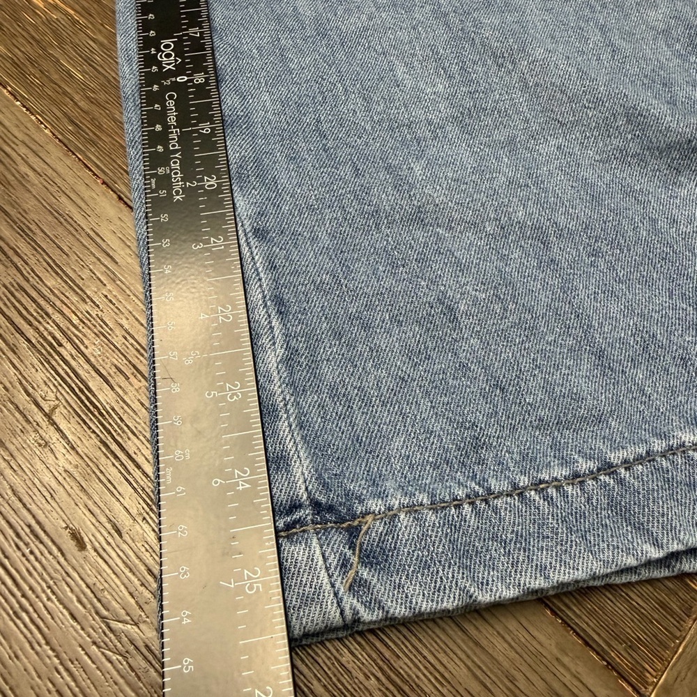 DKNY Wide Leg Cropped Denim Paper Bag Waist Trendy Jeans Women L - Picture 9 of 10